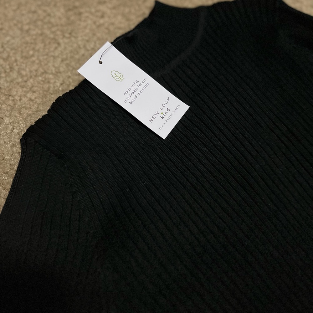 NWT New Look Petite Mock Neck Ribbed Midi Dress, XSP - Picture 4 of 4